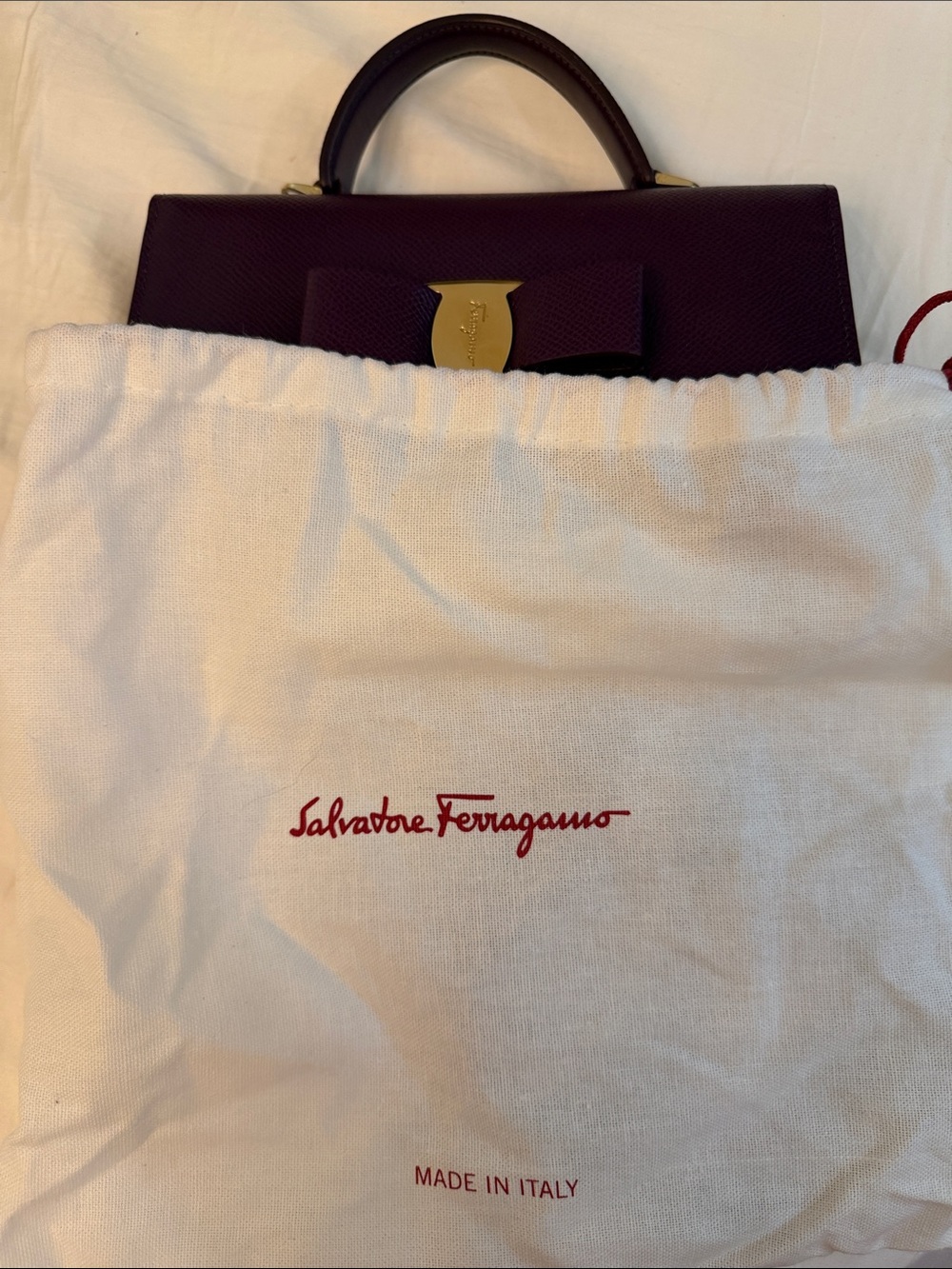 Salvatore Ferragamo Purple Vara Bow Bag - Picture 6 of 7